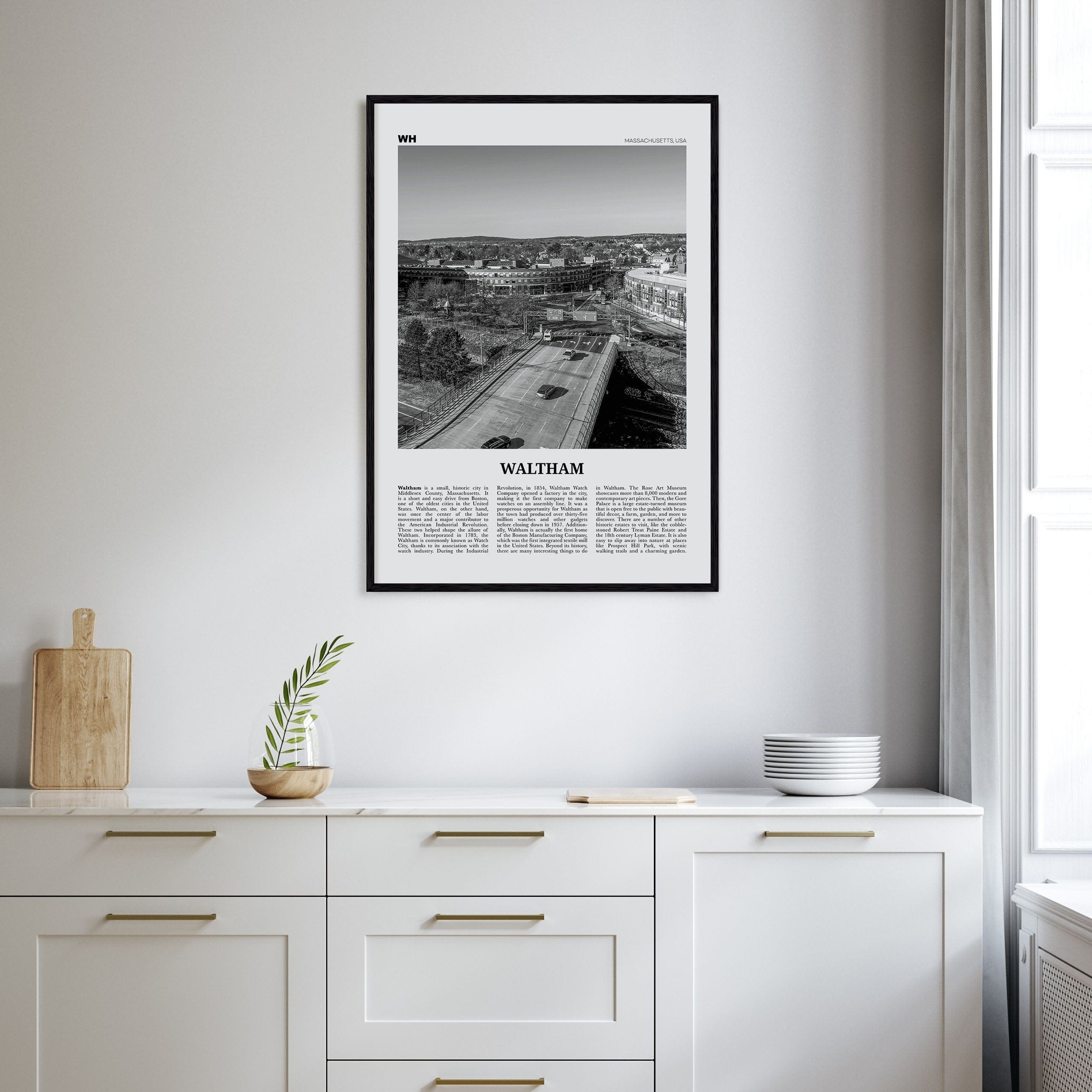 Waltham Poster Nbourhood Travel B&W Poster
