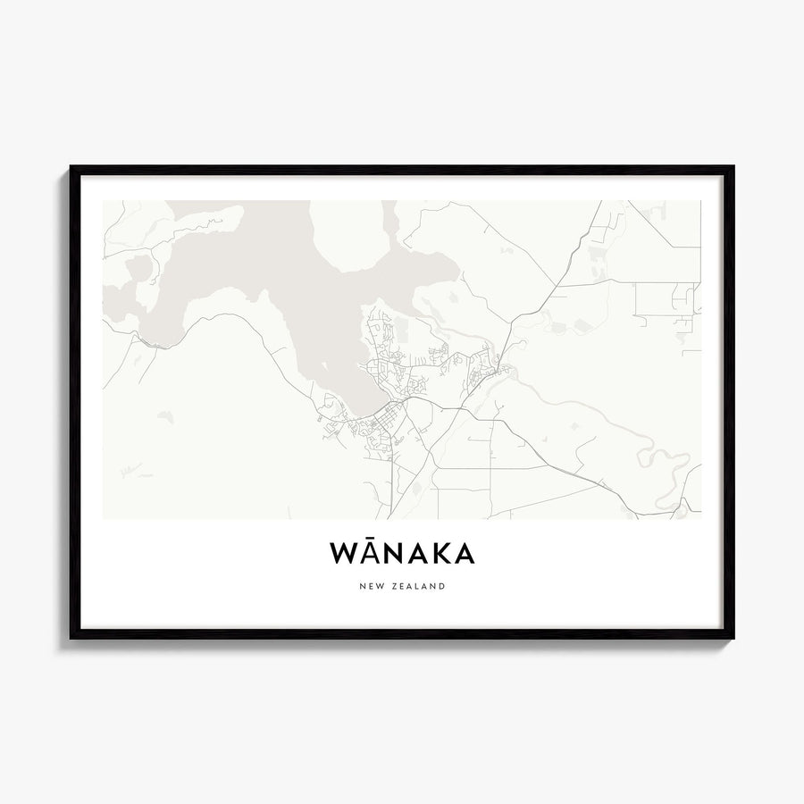 Wānaka Map Poster, framed poster mockup
