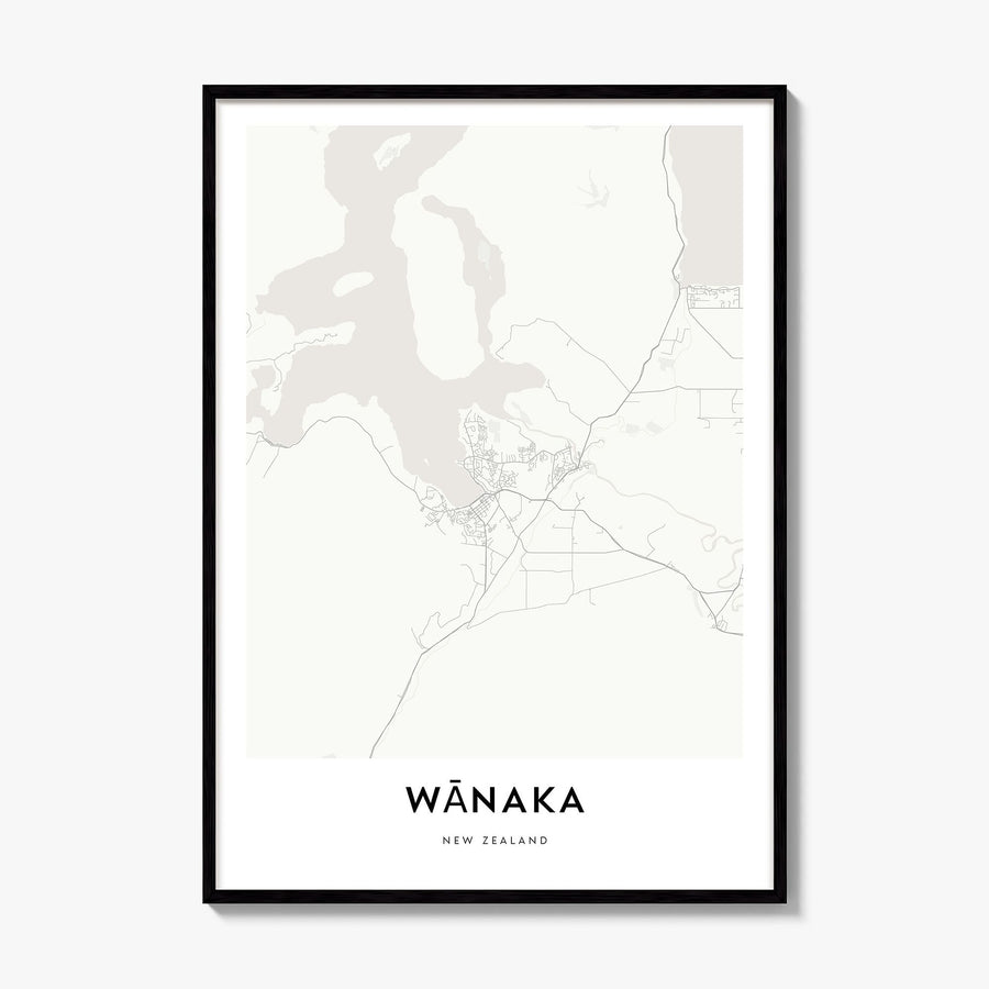 Wānaka Map Poster, framed poster mockup