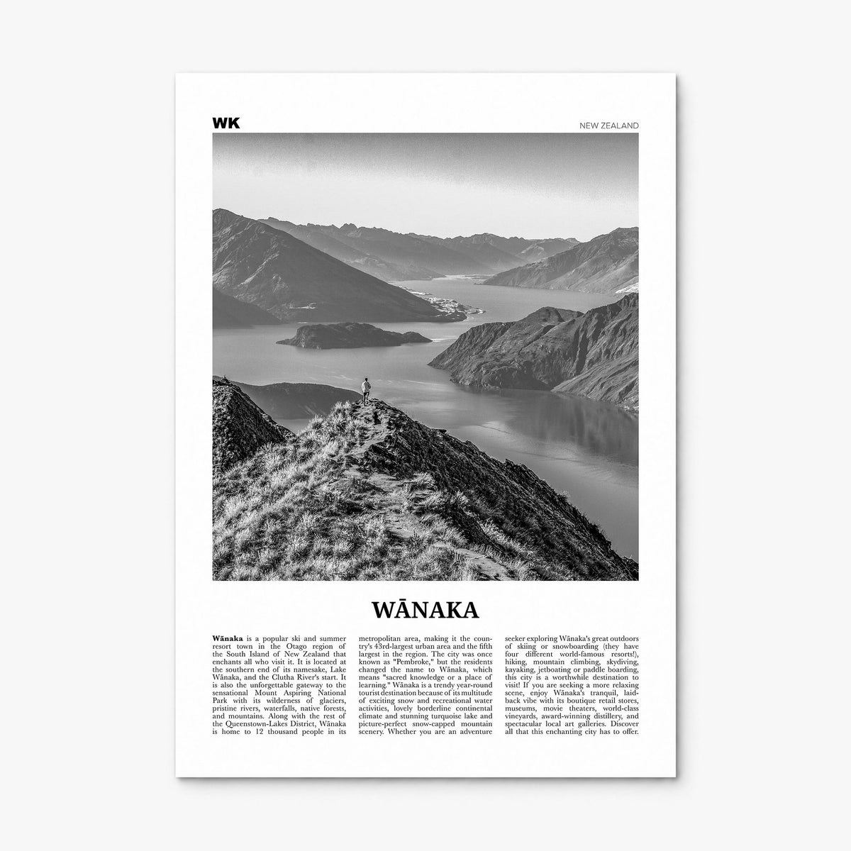Wānaka Newspaper Poster, print only (unframed)