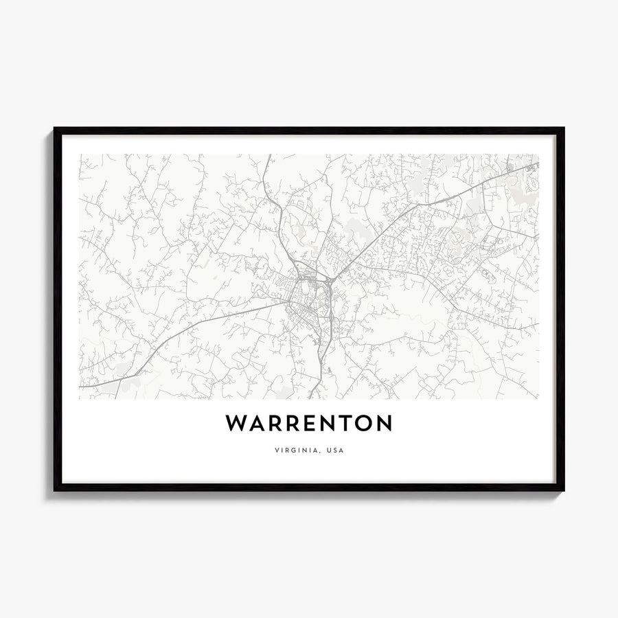 Warrenton Map Poster, framed poster mockup