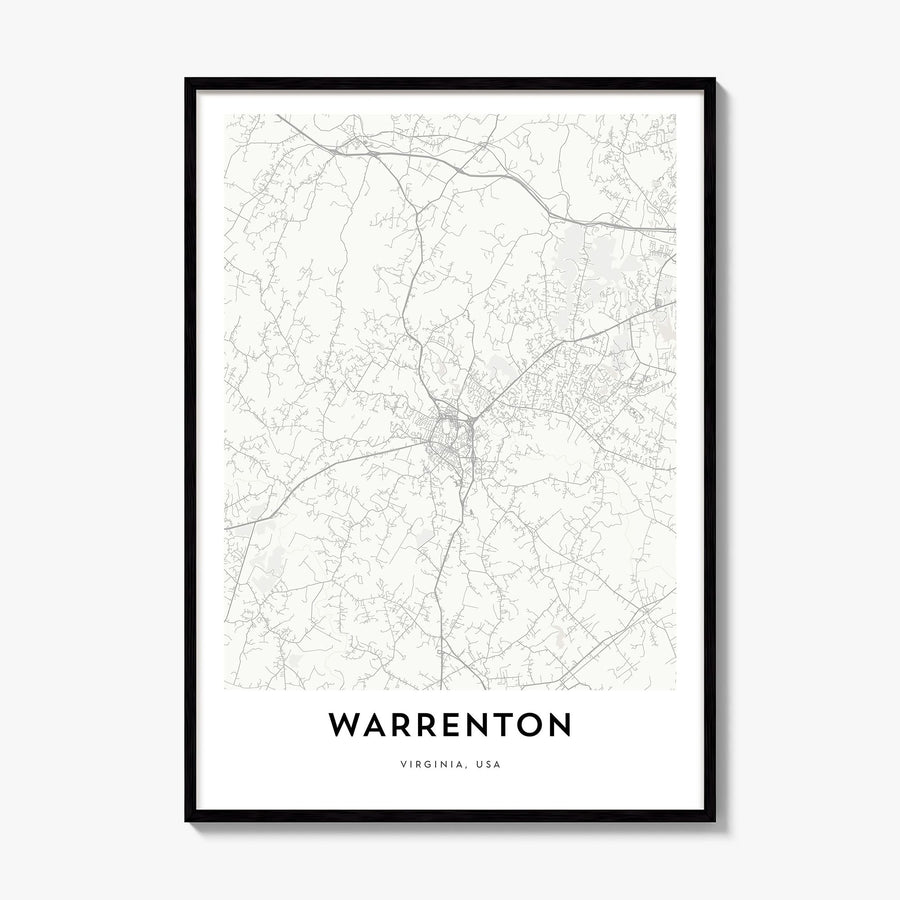 Warrenton Map Poster, framed poster mockup