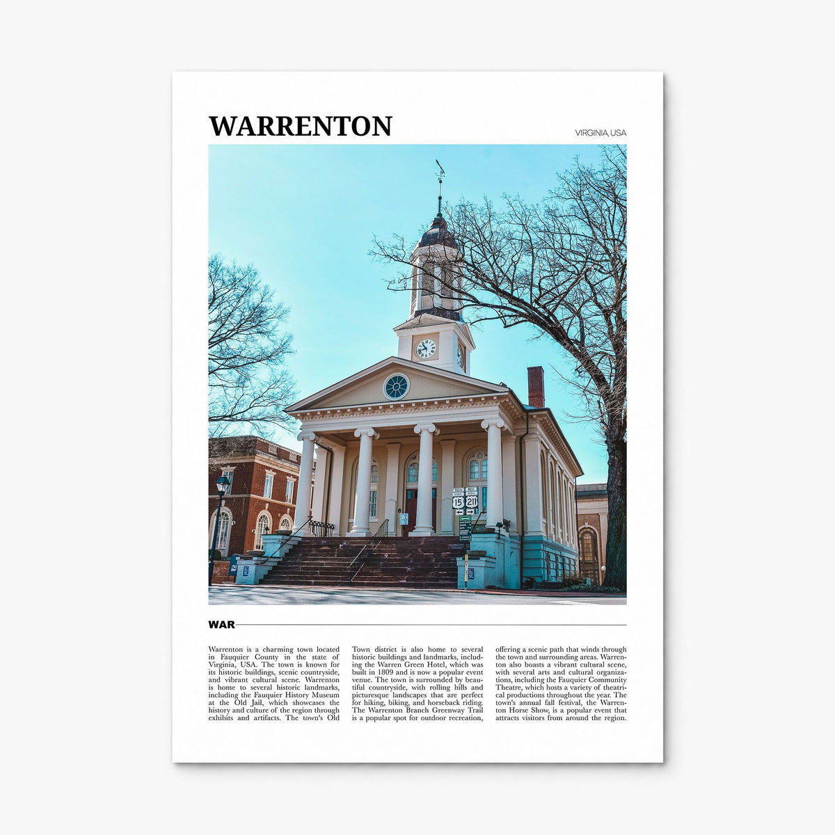 Warrenton Travel Poster, print only (unframed)