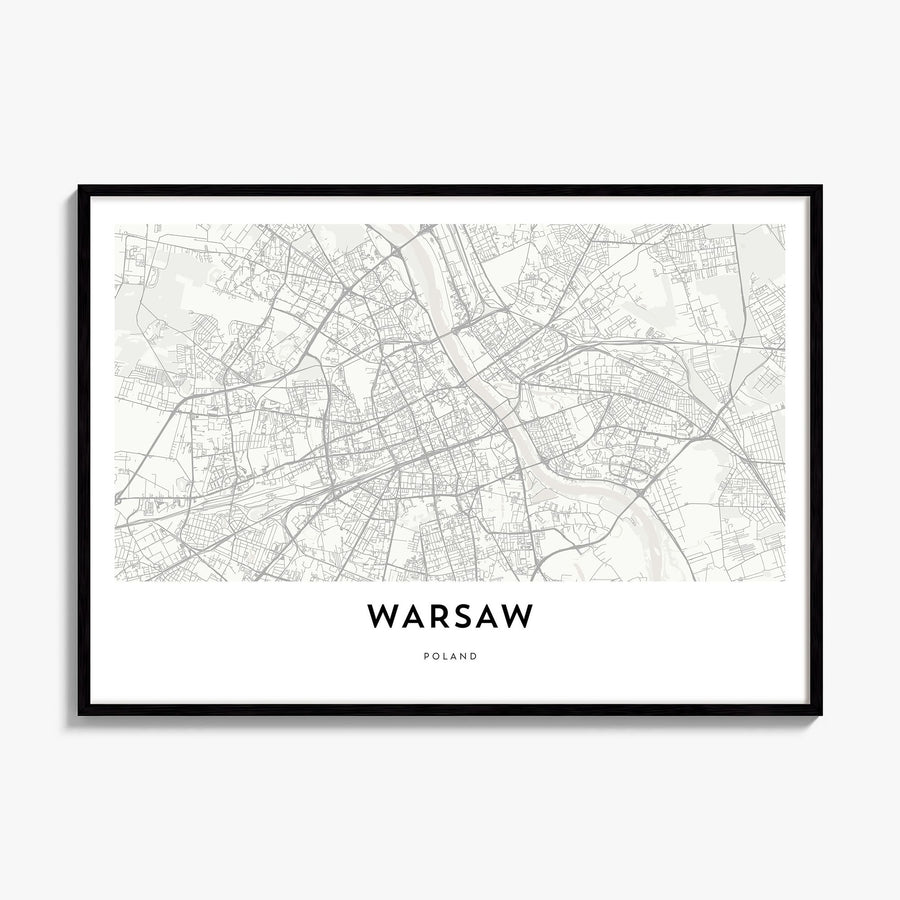 Warsaw Map Poster, framed poster mockup