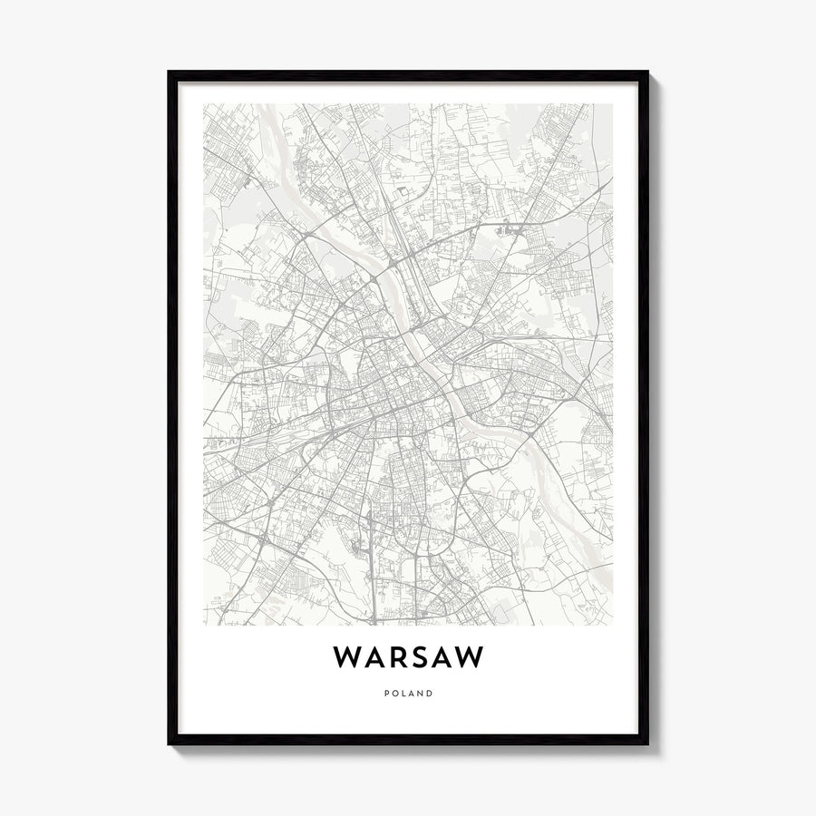 Warsaw Map Poster, framed poster mockup
