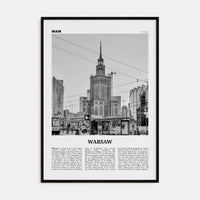 Warsaw Poster Black Wood / 8x12 in Nbourhood Travel B&W Poster