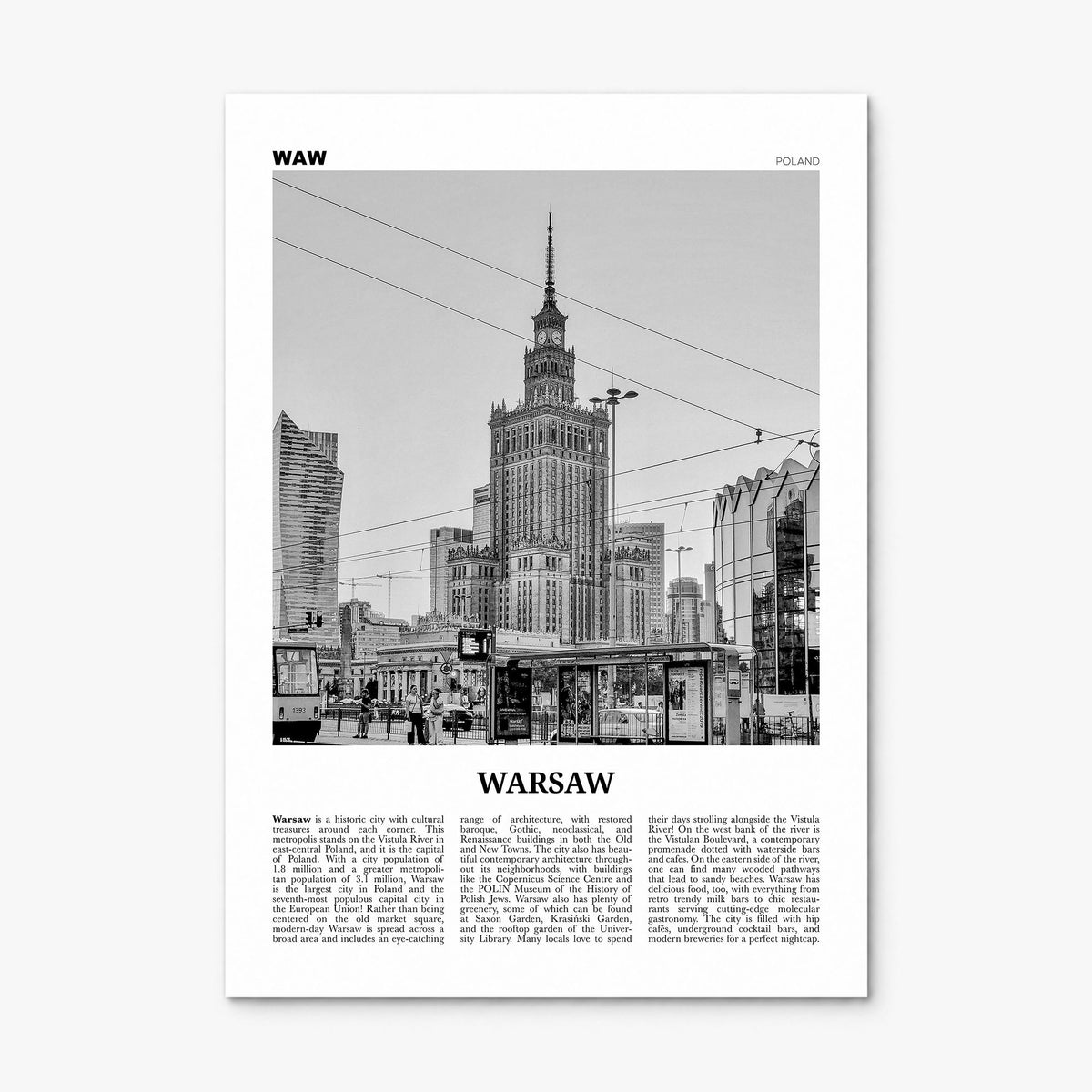 Warsaw Newspaper Poster, print only (unframed)