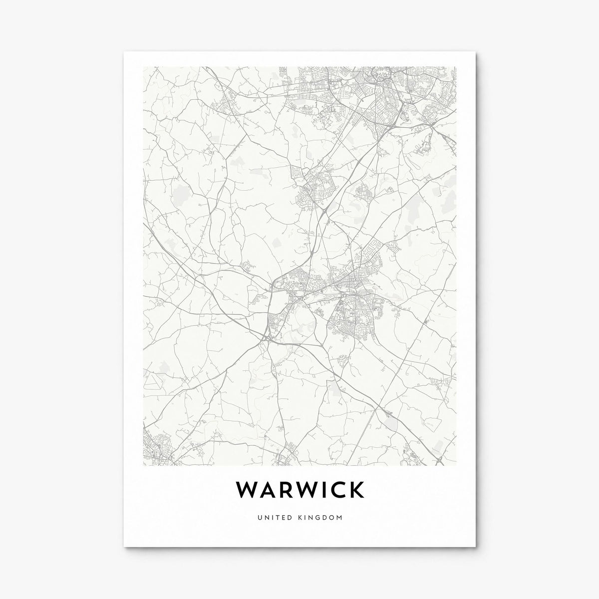 Warwick, Rhode Island Map Poster, print only (unframed)