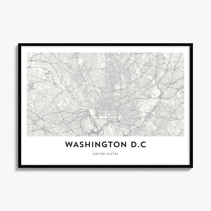 Washington, D.C. Map Poster, framed poster mockup