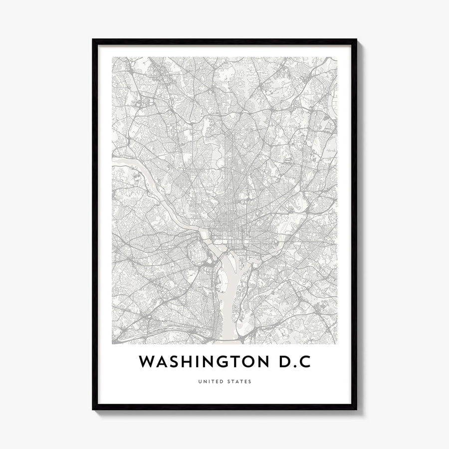 Washington, D.C. Map Poster, framed poster mockup
