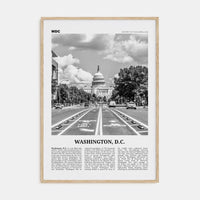 Washington, D.C. No 1 Poster Natural Wood / 8x12 in Nbourhood Travel B&W Poster