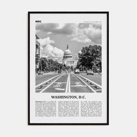 Washington, D.C. No 1 Poster Black Wood / 8x12 in Nbourhood Travel B&W Poster