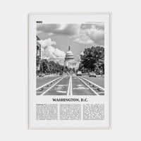 Washington, D.C. No 1 Poster White Wood / 8x12 in Nbourhood Travel B&W Poster