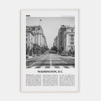 Washington, D.C. No 2 Poster White Wood / 8x12 in Nbourhood Travel B&W Poster