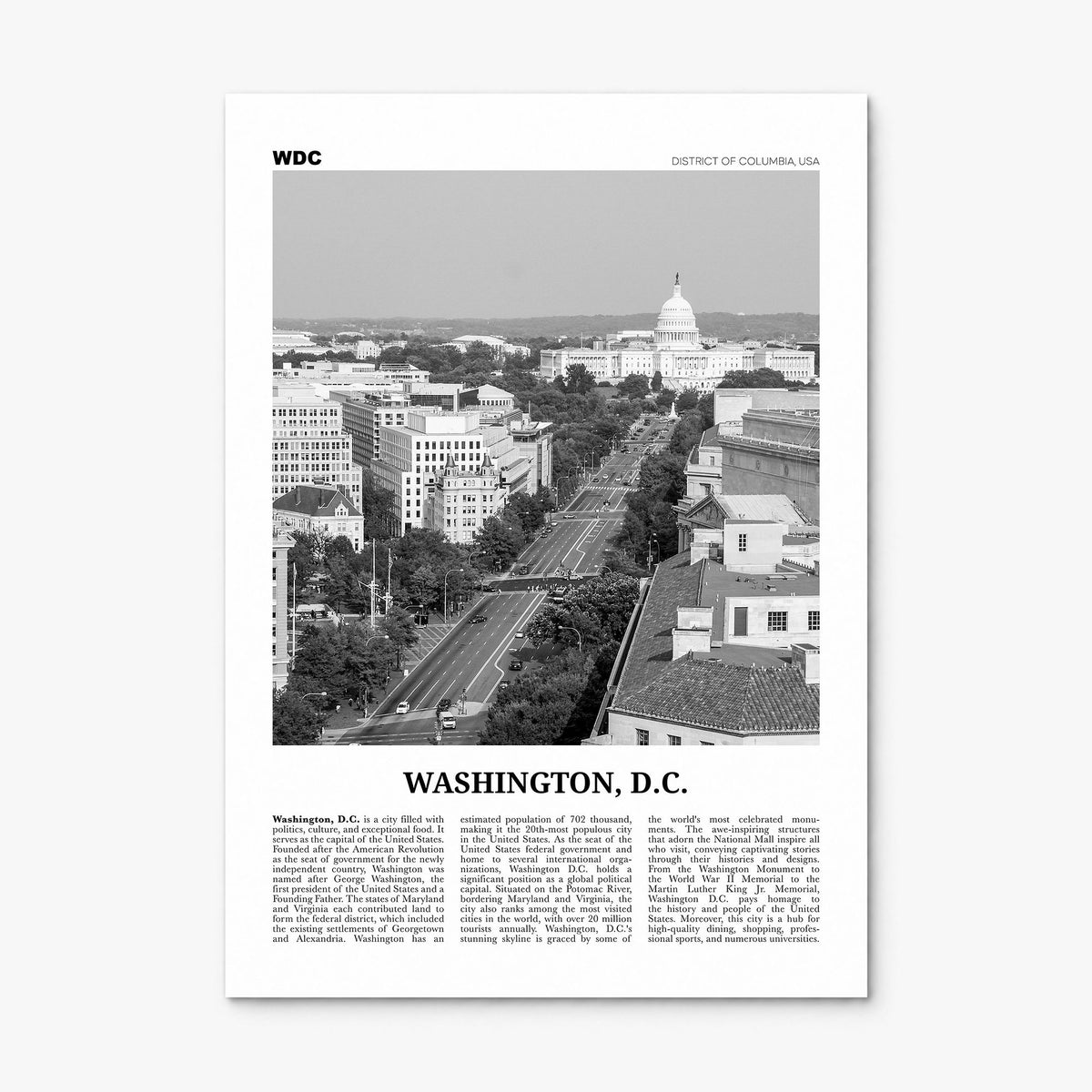 Washington, D.C. Newspaper No 3 Poster, print only (unframed)