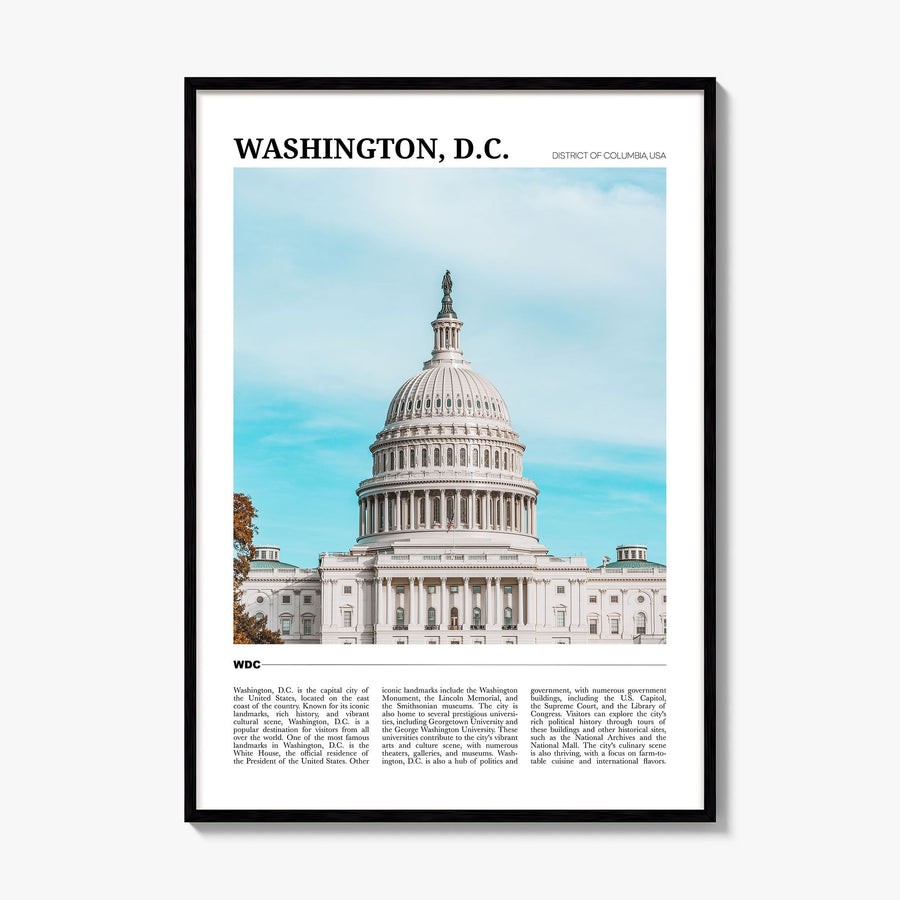 Washington, D.C. Travel No 1 Poster, framed poster mockup