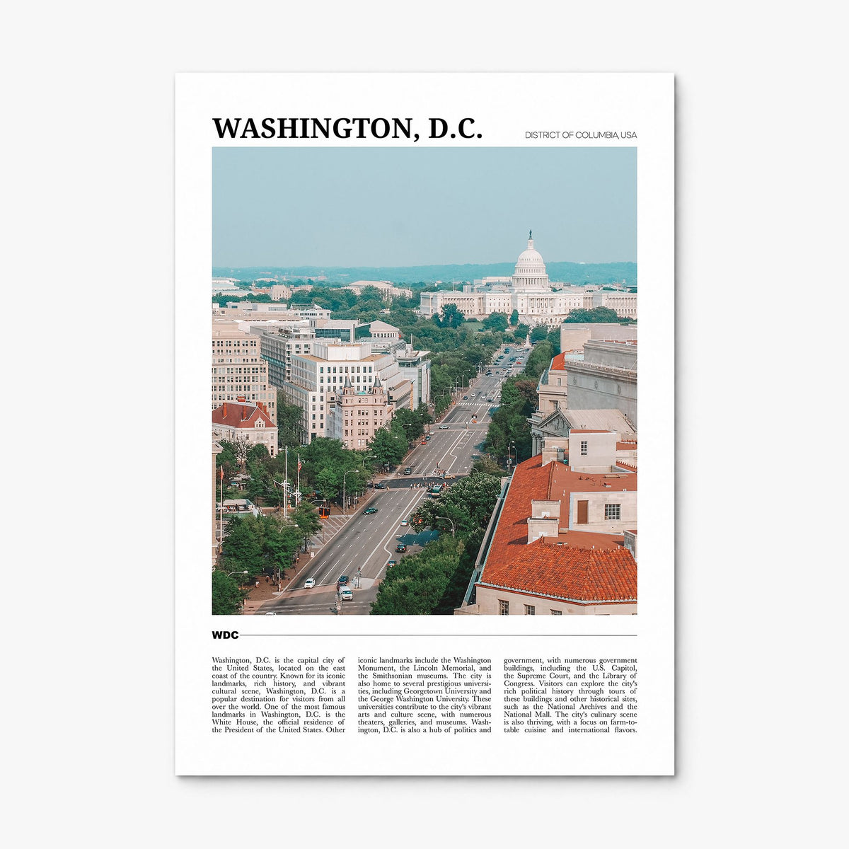 Washington, D.C. Travel No 2 Poster, print only (unframed)