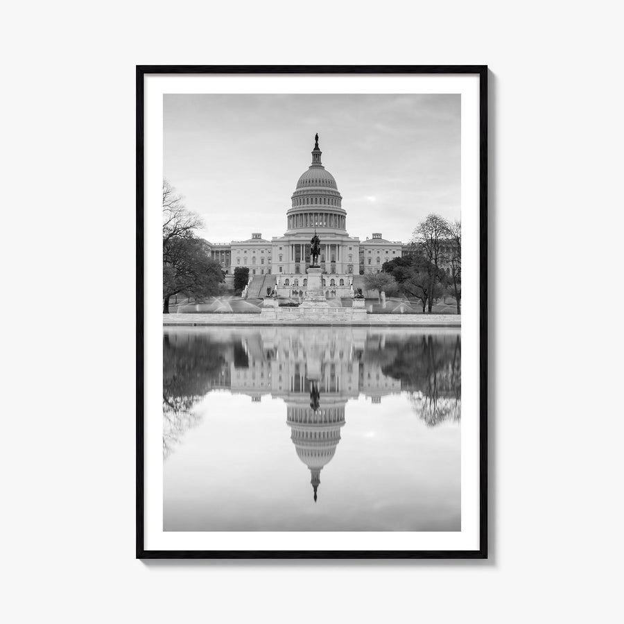 Washington, D.C. no. 1 black & white photo poster of District of Columbia, USA – vertical wall art, unframed print shown in i