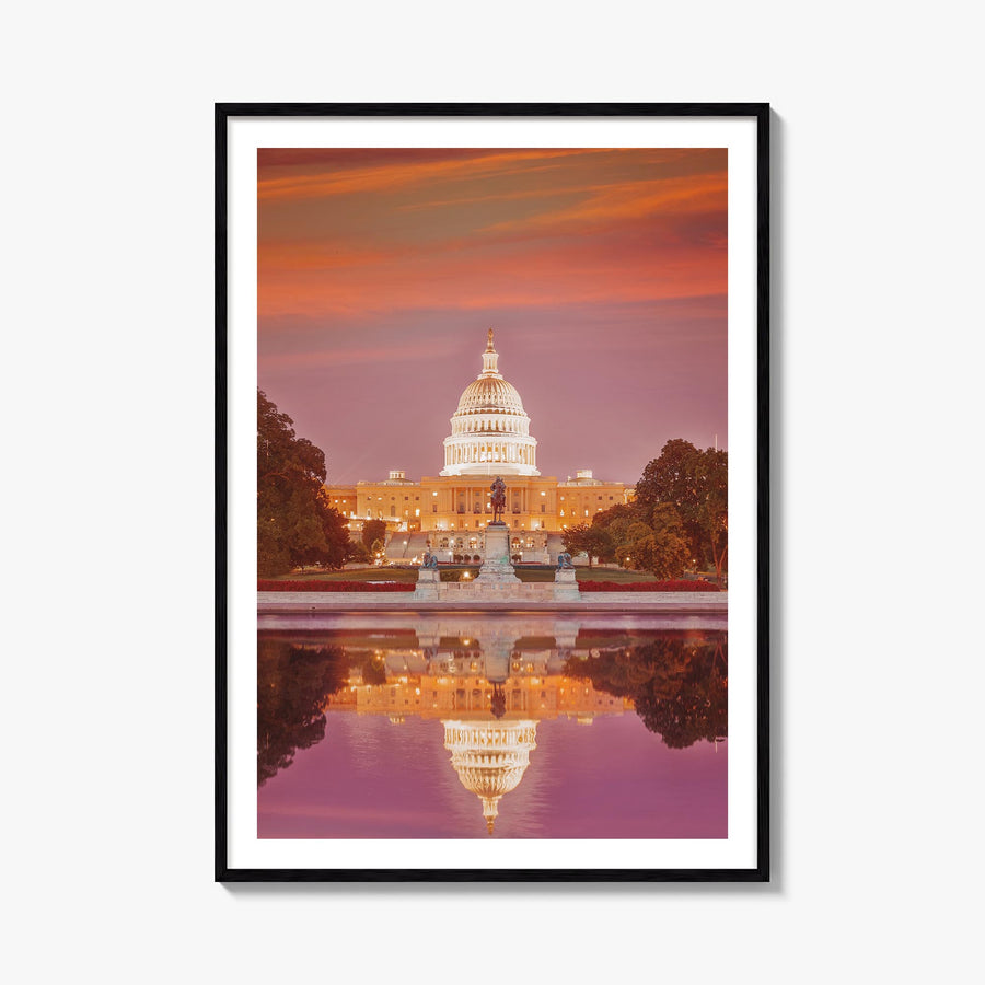 Washington, D.C. no. 1 colorful photo poster of District of Columbia, USA – vertical wall art, unframed print shown in interi