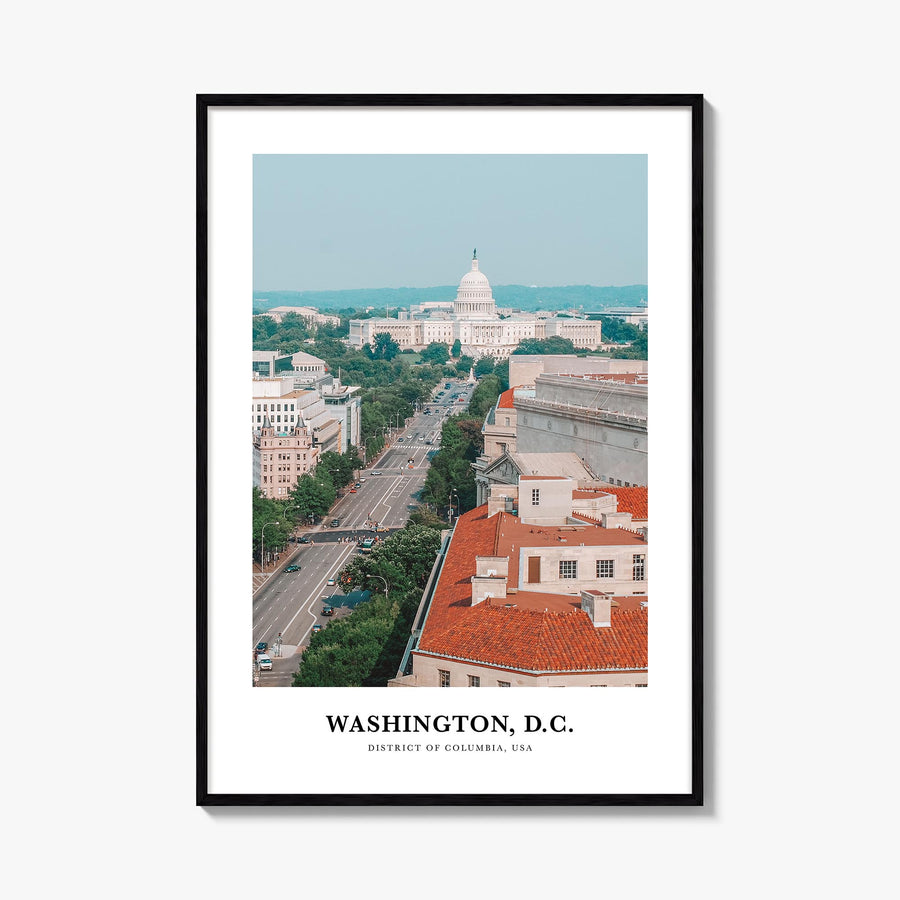 Washington, D.C. no. 2 colorful classic poster of District of Columbia, USA – vertical wall art, unframed print shown in inte