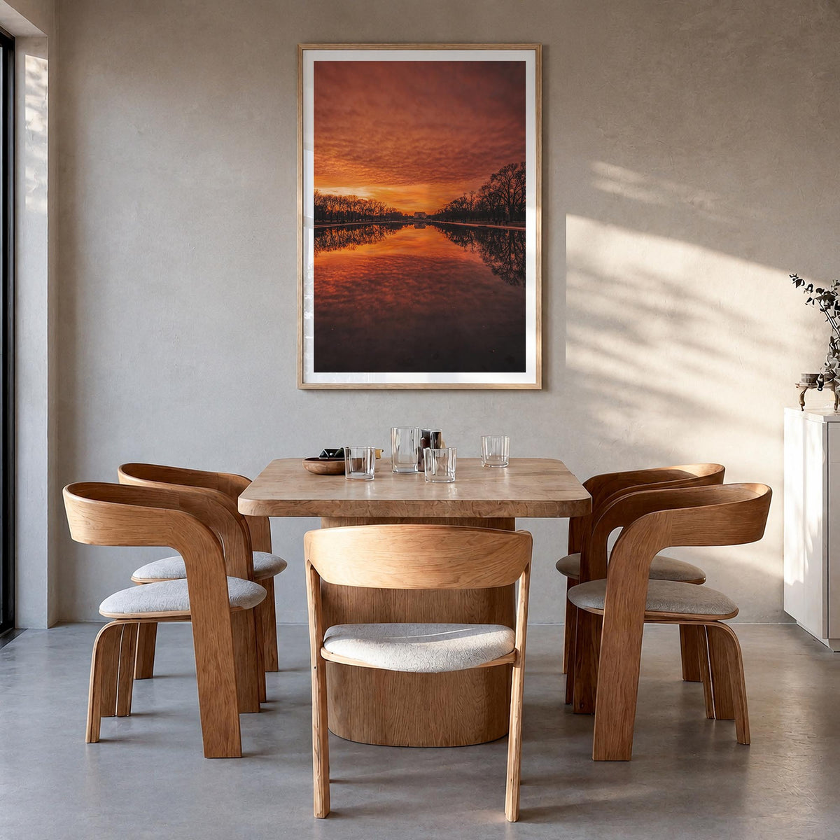 Washington, D.C. no. 2 colorful photo poster of District of Columbia, USA – vertical wall art in natural wood frame with whit
