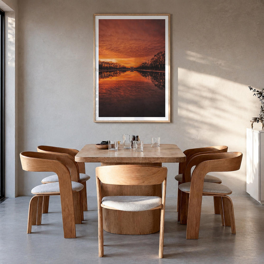 Washington, D.C. no. 2 colorful photo poster of District of Columbia, USA – vertical wall art in natural wood frame with whit