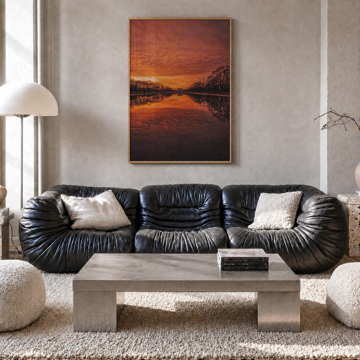 Washington, D.C. no. 2 colorful photo poster of District of Columbia, USA – vertical wall art in natural wood frame, hanging 