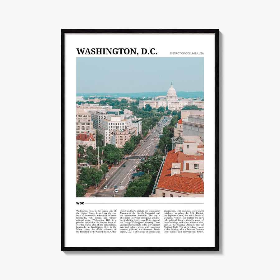 Washington, D.C. no. 2 colorful travel poster of District of Columbia, USA – vertical wall art, unframed print shown in inter