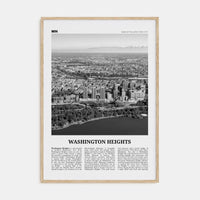 Washington Heights Poster Natural Wood / 8x12 in Nbourhood Travel B&W Poster