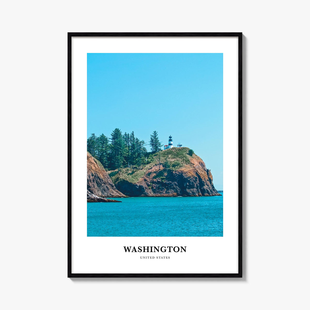 Washington (State) colorful classic poster of Washington, USA – vertical wall art, unframed print shown in interior mockup