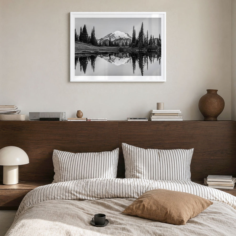 Washington (State) Photo No 1 Poster in a white wood frame, hanging in a bedroom, white border