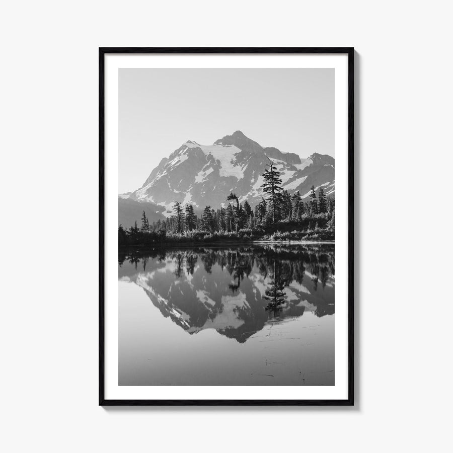 Washington (State) no. 1 black & white photo poster of Washington, USA – vertical wall art, unframed print shown in interior 