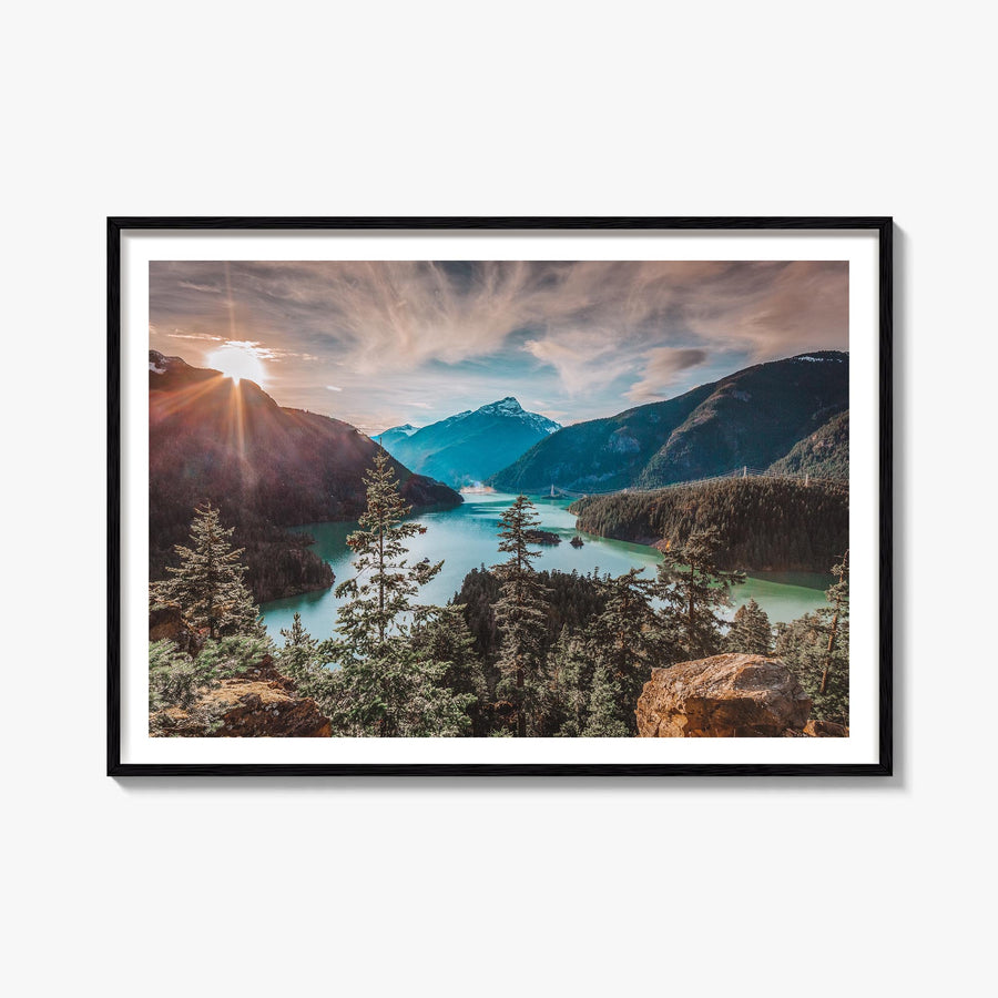 Washington (State) no. 1 colorful photo poster of Washington, USA – horizontal wall art, unframed print shown in interior moc