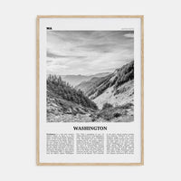 Washington (State) No 2 Poster Natural Wood / 8x12 in Nbourhood Travel B&W Poster