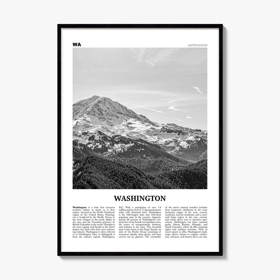 Washington (State) Newspaper No 1 Poster, framed poster mockup