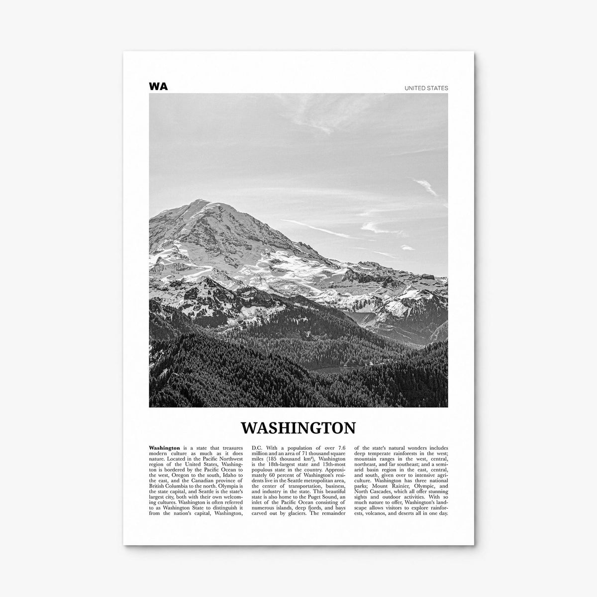 Washington (State) Newspaper No 1 Poster, print only (unframed)