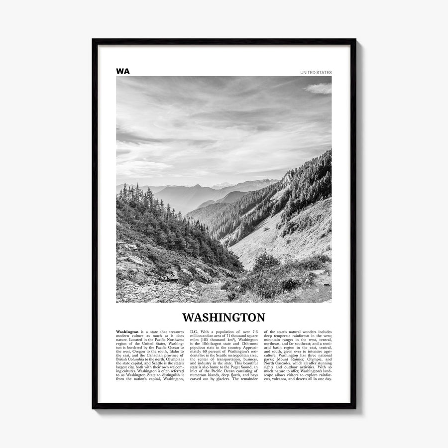 Washington (State) Newspaper No 2 Poster, framed poster mockup