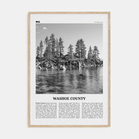 Washoe County Poster Natural Wood / 8x12 in Nbourhood Travel B&W Poster