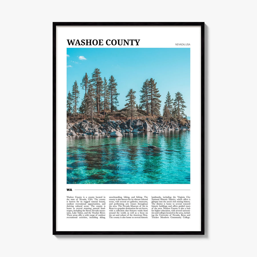 Washoe County Travel Poster, framed poster mockup