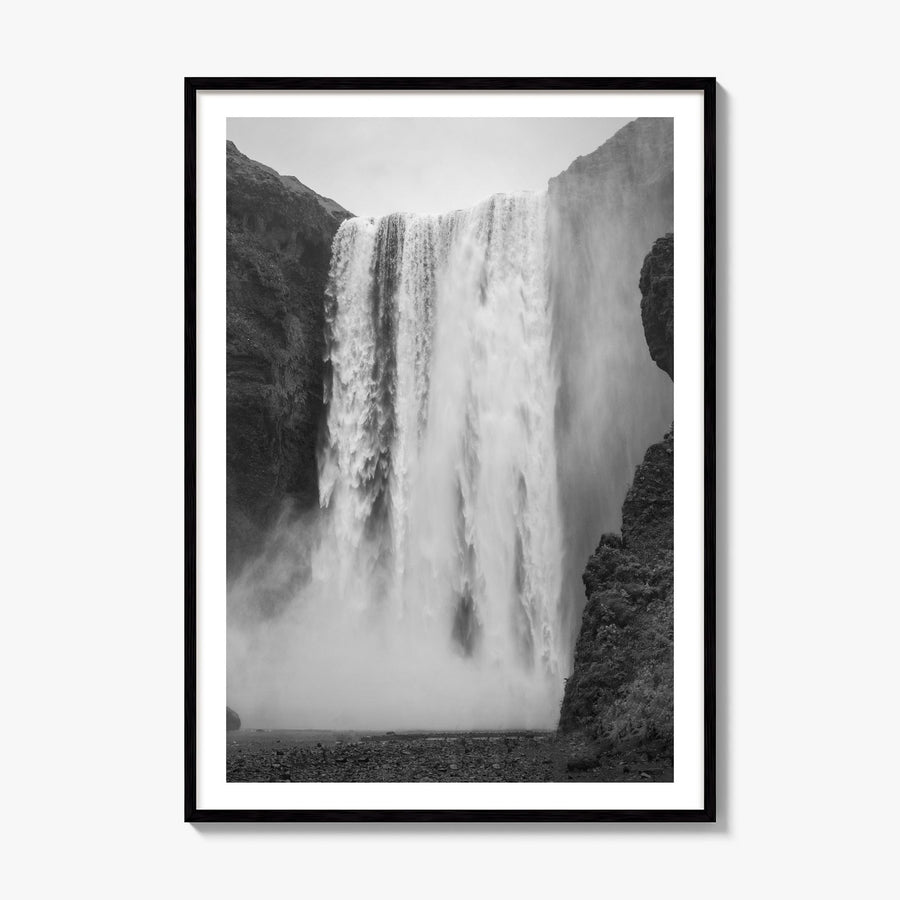 Waterfall Photo No 1 Poster, framed poster mockup, white border
