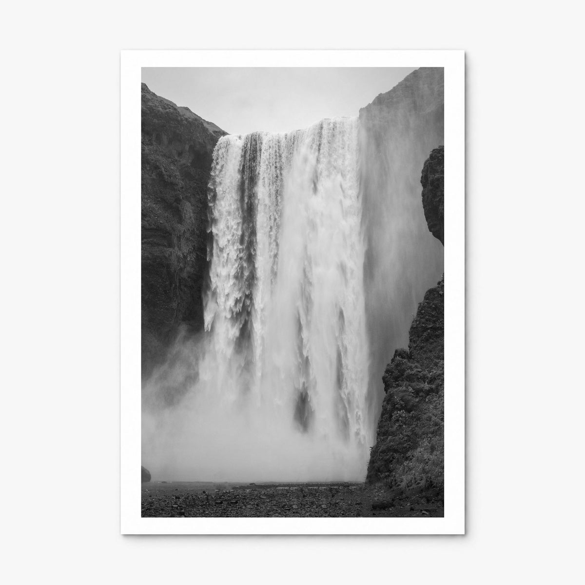 Waterfall Photo No 1 Poster, print only (unframed), white border