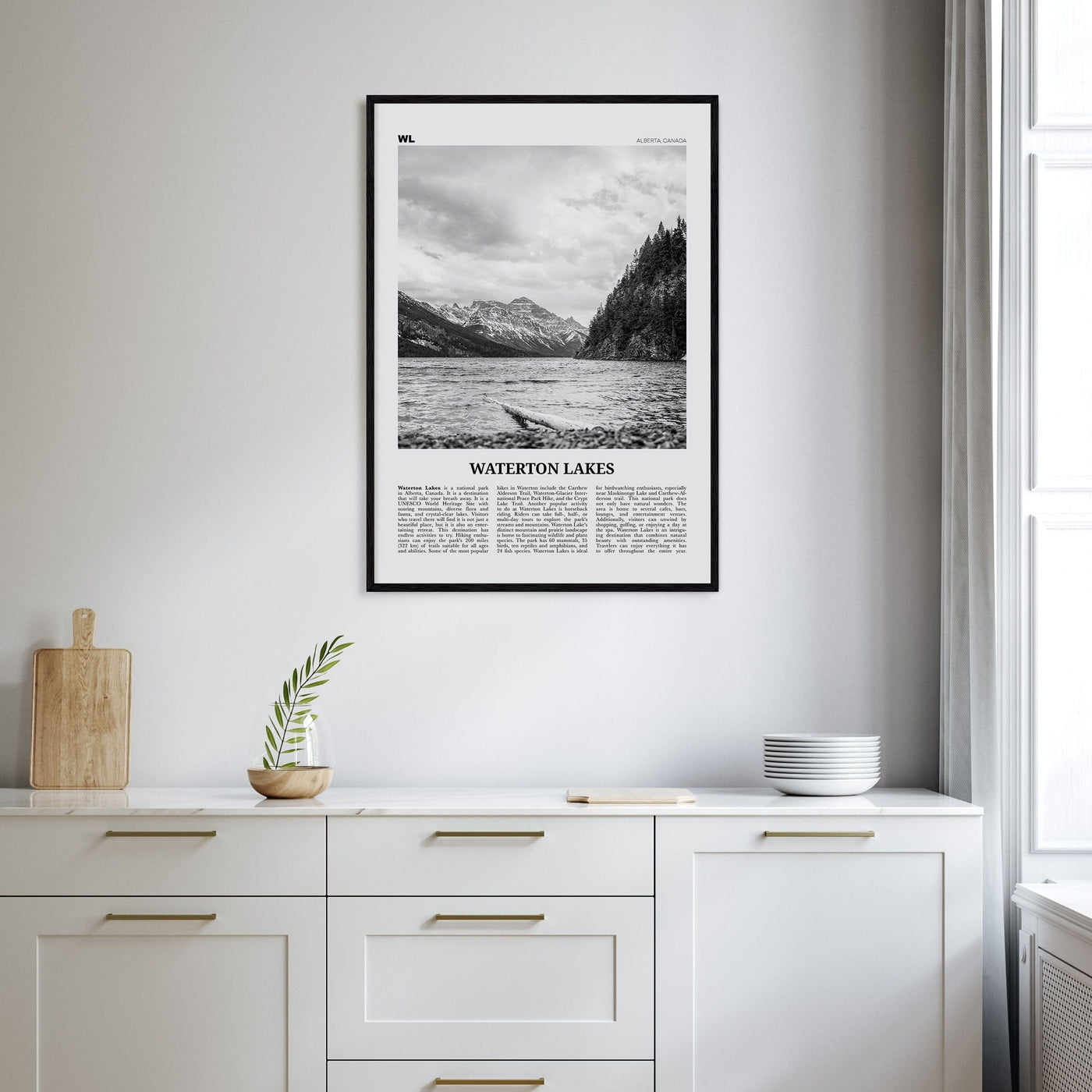 Waterton Lakes National Park Poster Nbourhood Travel B&W Poster