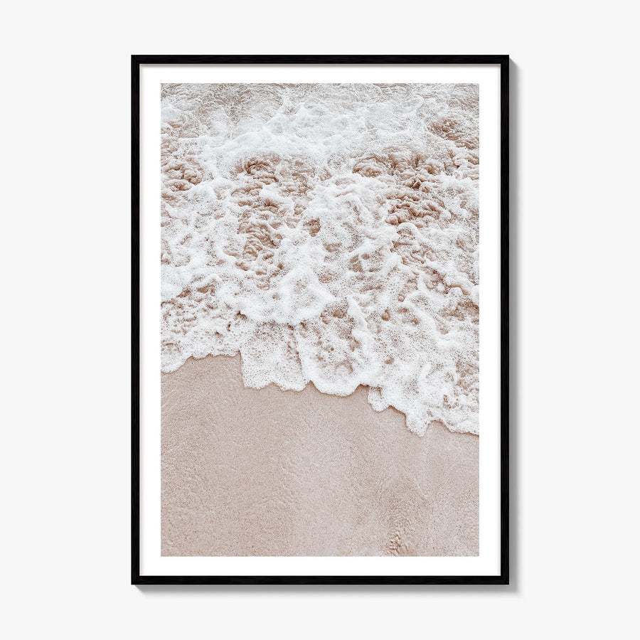 Waves Crashing Photo No 2 Poster, framed poster mockup, white border
