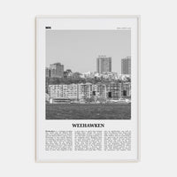 Weehawken Poster White Wood / 8x12 in Nbourhood Travel B&W Poster