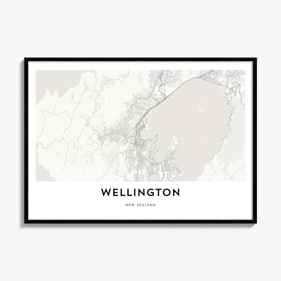 Wellington Map Poster, framed poster mockup