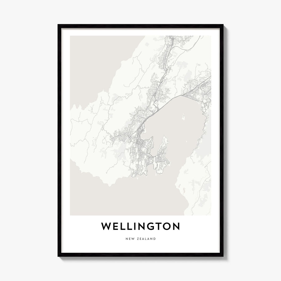 Wellington Map Poster, framed poster mockup