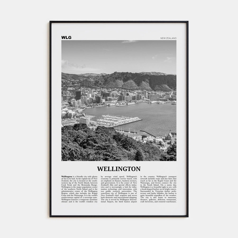 Wellington No 1 Poster Black Metal / 8x12 in Nbourhood Travel B&W Poster