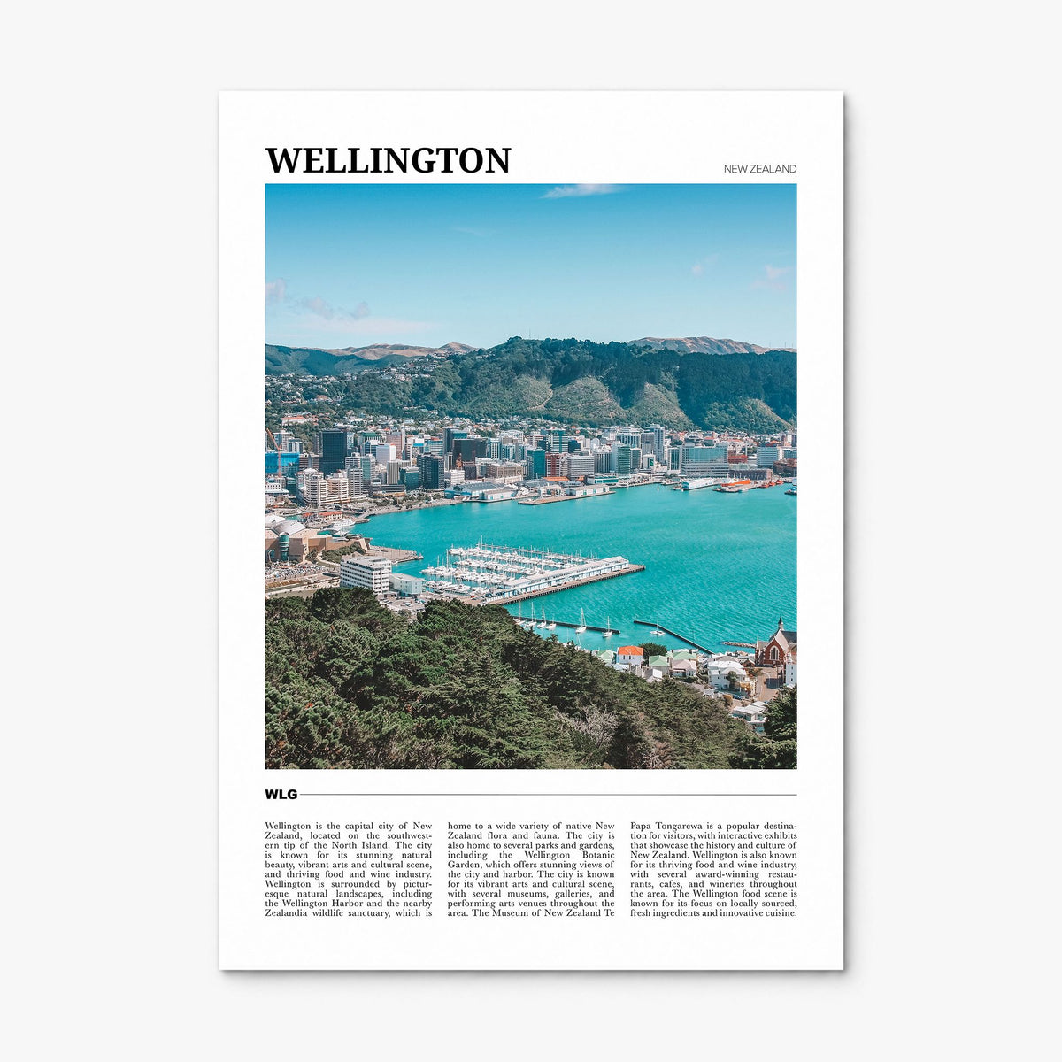 Wellington Travel Poster, print only (unframed)