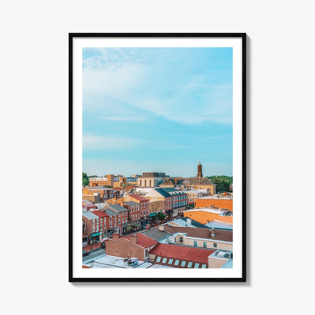 West Chester colorful photo poster of Pennsylvania, USA – vertical wall art, unframed print shown in interior mockup