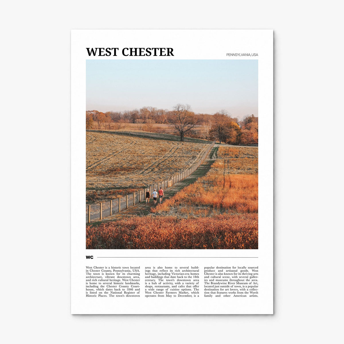 West Chester, Pennsylvania Travel Poster, print only (unframed)